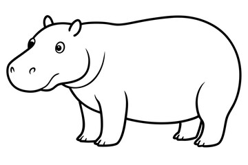 Elegant Hippo Outline