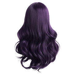 Naklejka premium Long purple wig with soft waves on display