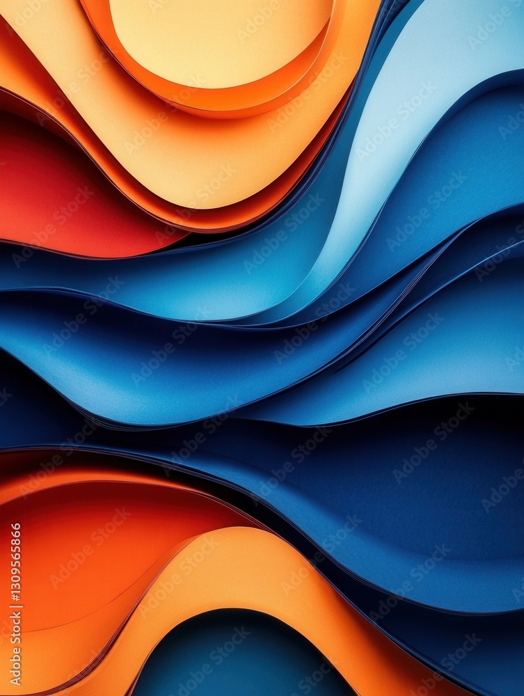Poster Dynamic layered paper art background reflecting global political changes with smooth gradients and structured design Generative AI