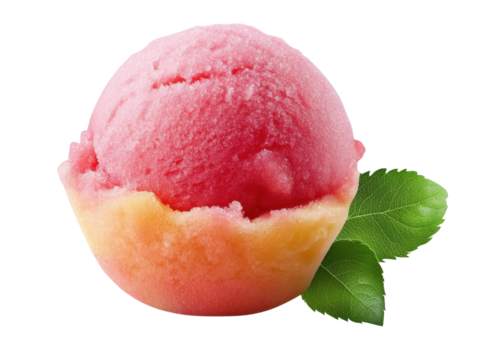 Apple Sorbet isolated on transparent png background.