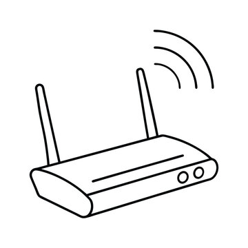 black and white wifi router transmitting signal clip art preview