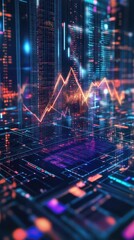 Fototapeta premium Quantumenhanced cryptocurrency transaction visualization, futuristic fintech innovation
