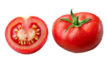 red tomato halved - juicy and fresh