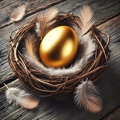 golden egg in nest