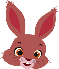 head of cute pink bunny