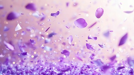 Purple Petals Falling Gently On A Soft Background