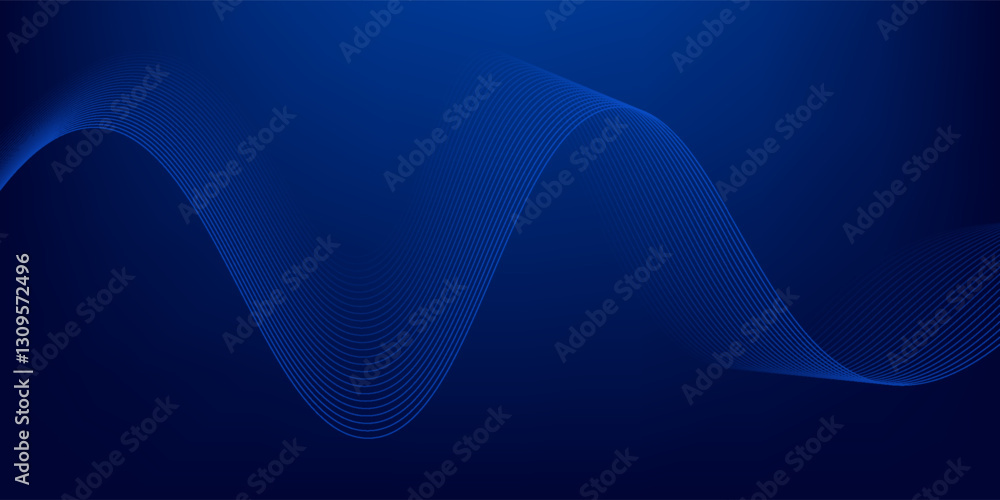 Poster dot blue wave light screen gradient texture background. abstract technology big data digital backgro
