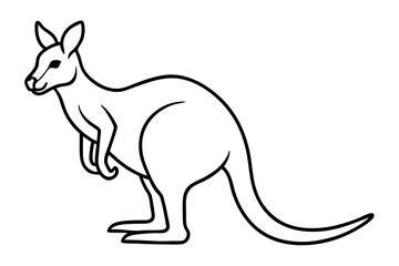 Elegant Kangaroo Outline
