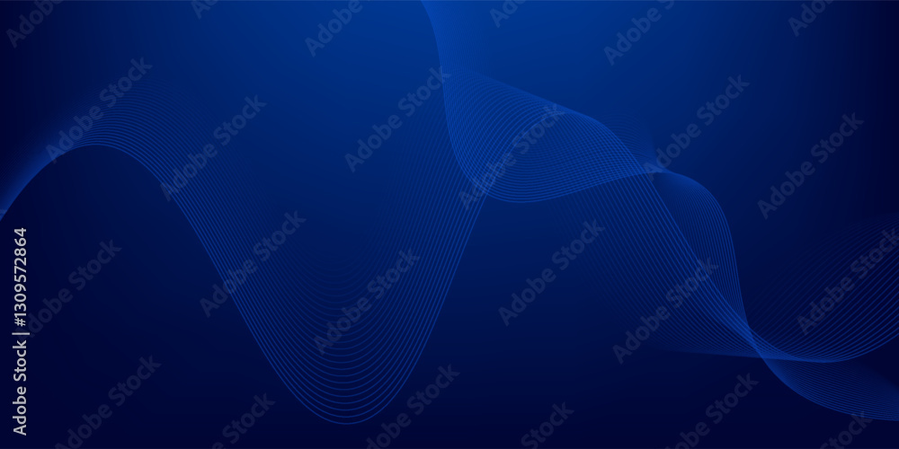 Poster dot blue wave light screen gradient texture background. abstract technology big data digital backgro