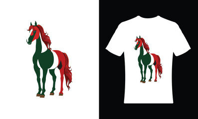 Colorful horse logo with  t-shirt design