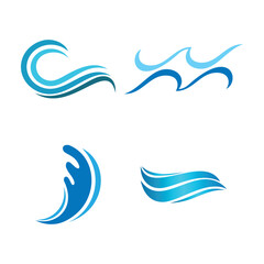 Set of water wave logo icon design