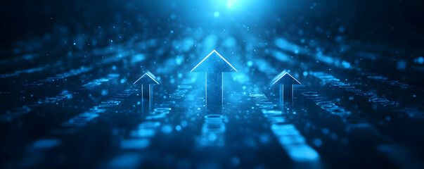 Upward trends, digital growth, data background