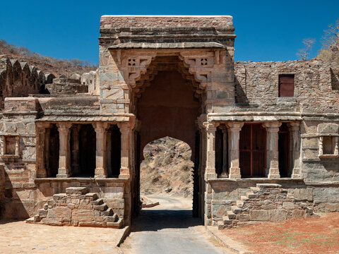 Entrance gate at Kumbhalgarh Fort in Rajasthan - India