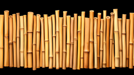 Golden Bamboo Stalks Background Illustration