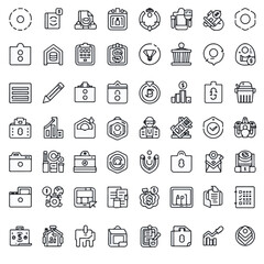 Mega set of icons in trendy line style Business ecommerce finance accounting Big set Icons collection. line vector