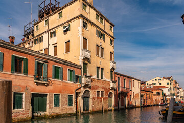 canal views around Venice Italy Europe