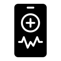 medical app glyph icon