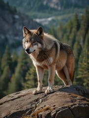 gray wolf canis lupus. generated ai