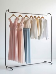 clothes on hangers. generated ai