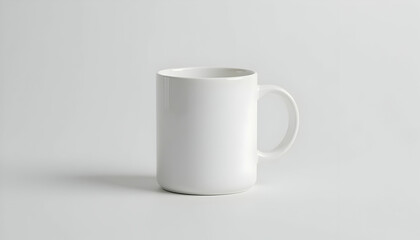 Obraz premium Simple White Ceramic Mug Isolated Against a Clean Background