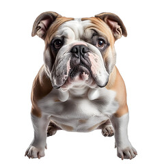 english bulldog dog isolated on transparent background