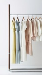 clothes hanging on hangers. generated ai