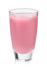 Tasty guava juice in glass isolated on white