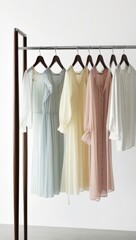 clothes hanging on hangers. generated ai