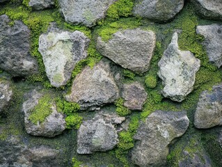 Mossy Stone Surface with Natural Texture
