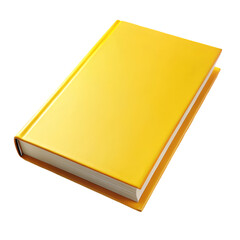 Yellow book isolated on transparent background