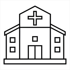 silhouette post office on white background