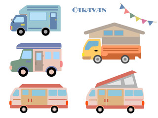 キャンピングカー■キャンピングカーのイラストセット