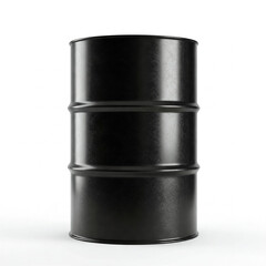 black oil barrel isolated on white background. black industrial oil drum isolated on white background.