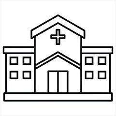 silhouette post office on white background