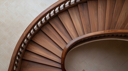 Grand Entrance Features Dark Walnut Spiral Staircase Elevating Elegance in Stunning Interior Design