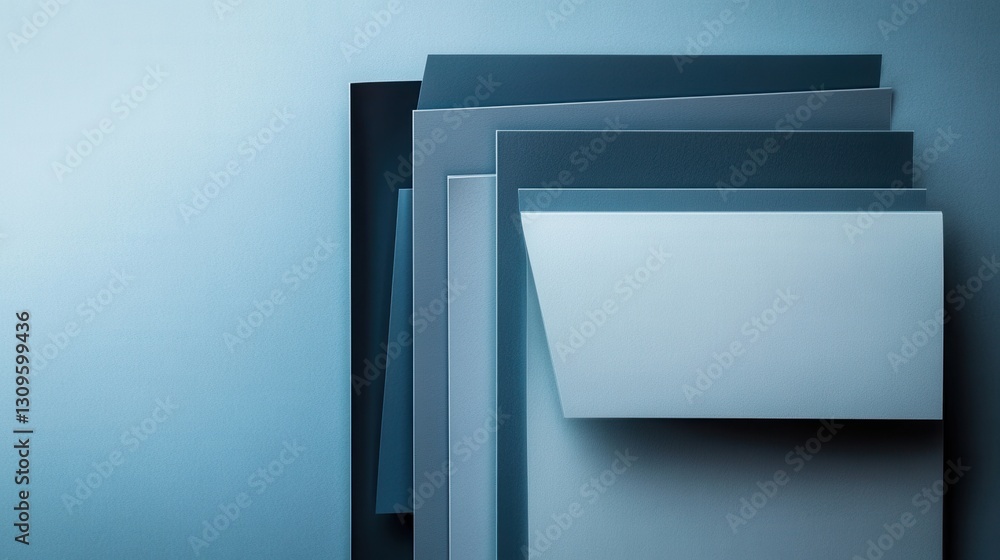 Aufkleber sleek paper art background featuring geometric shapes in muted blue and gray tones for professional 