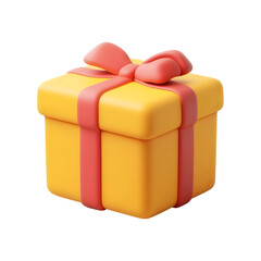 Gift box 3D icon on transparent background