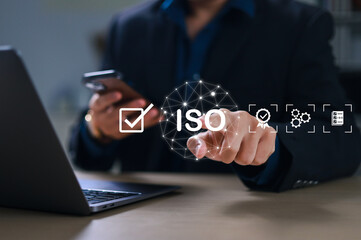 Quality control concept, industrial quality assurance, service system, business certification, ISO...