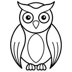 Elegant Owl Outline