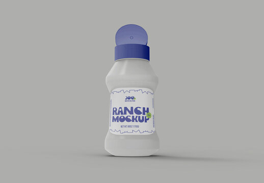 3d Opened Sauce Bottle Mockup