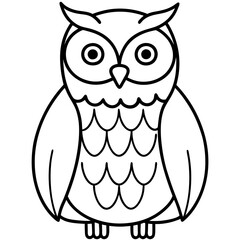 Elegant Owl Outline
