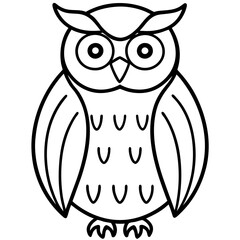 Elegant Owl Outline