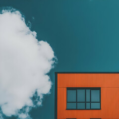 Orange Building Abstract Background Illustration