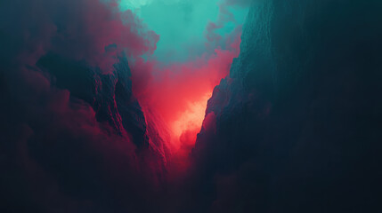 Fototapeta premium A vast, glowing space rift, layers of gaseous formations cascading into an unknown singularity