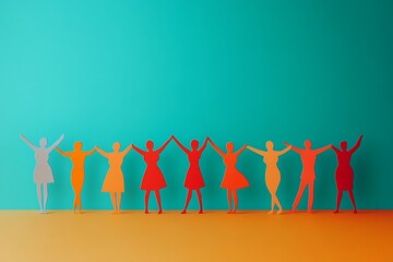 Colorful Women Cutouts Celebrating Friendship Unity