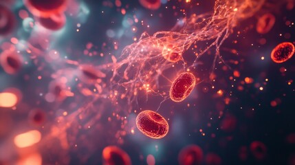 Precise 3d rendering of red blood cells for medical laboratory illustrations