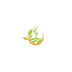Agriculture logo. Leaf Logo icon isolate on white background