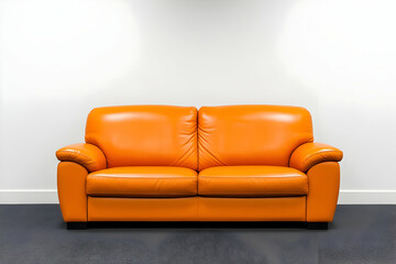 Obraz premium Orange Leather Sofa Interior Design Illustration