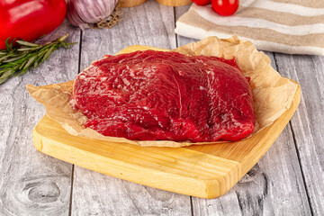 Raw beef meat fillet for cooking