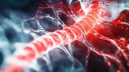 Futuristic closeup x-ray of glowing bronchi and lungs medical imaging laboratory environment high-tech viewpoint advanced visualization